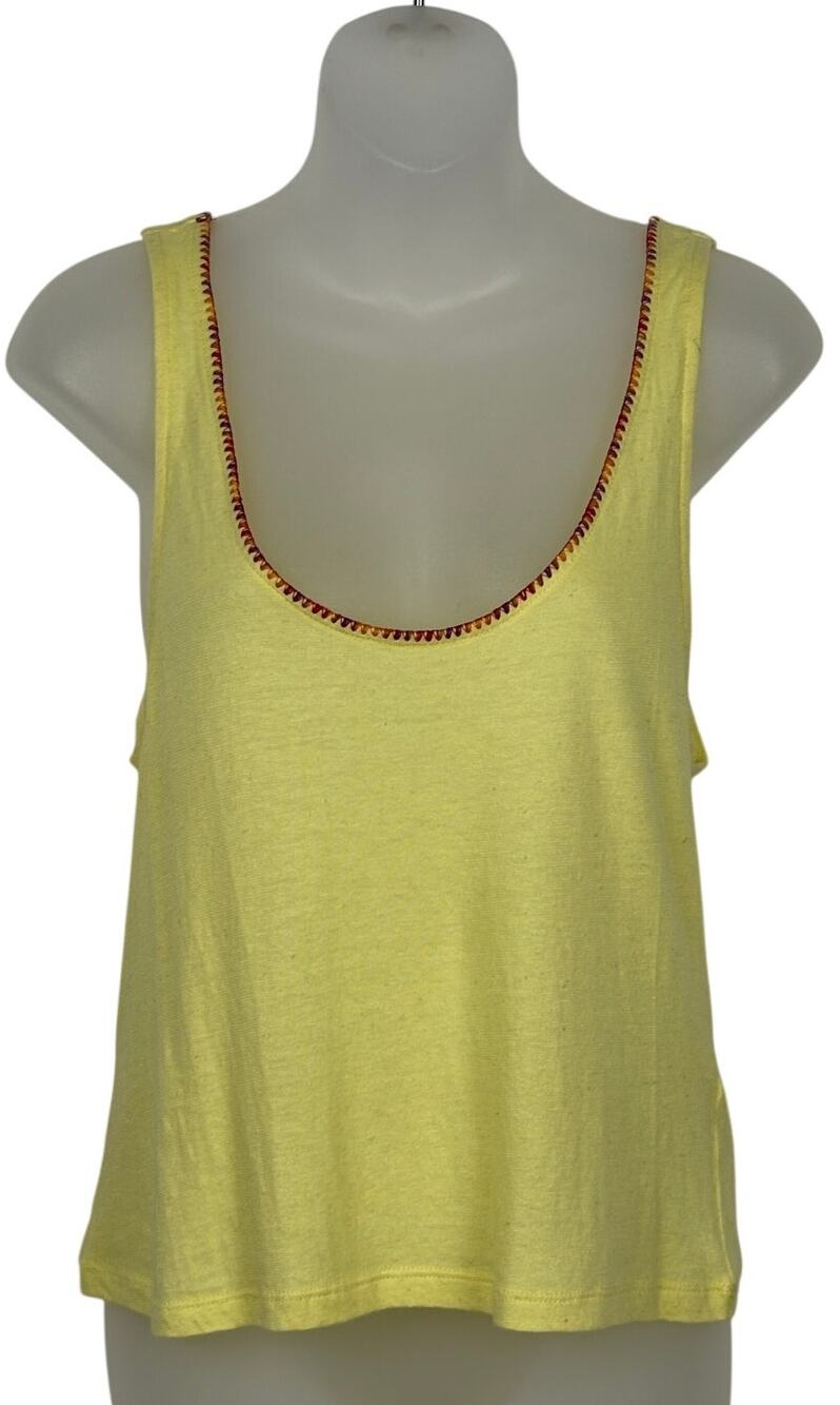 Free People Intimately Scoop Neck Slub Cotton Blend Tank Top Yellow Size S NWOT